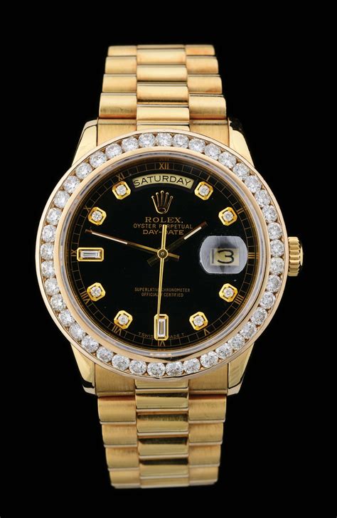 rolex gold and silver black face|all gold rolex with diamonds.